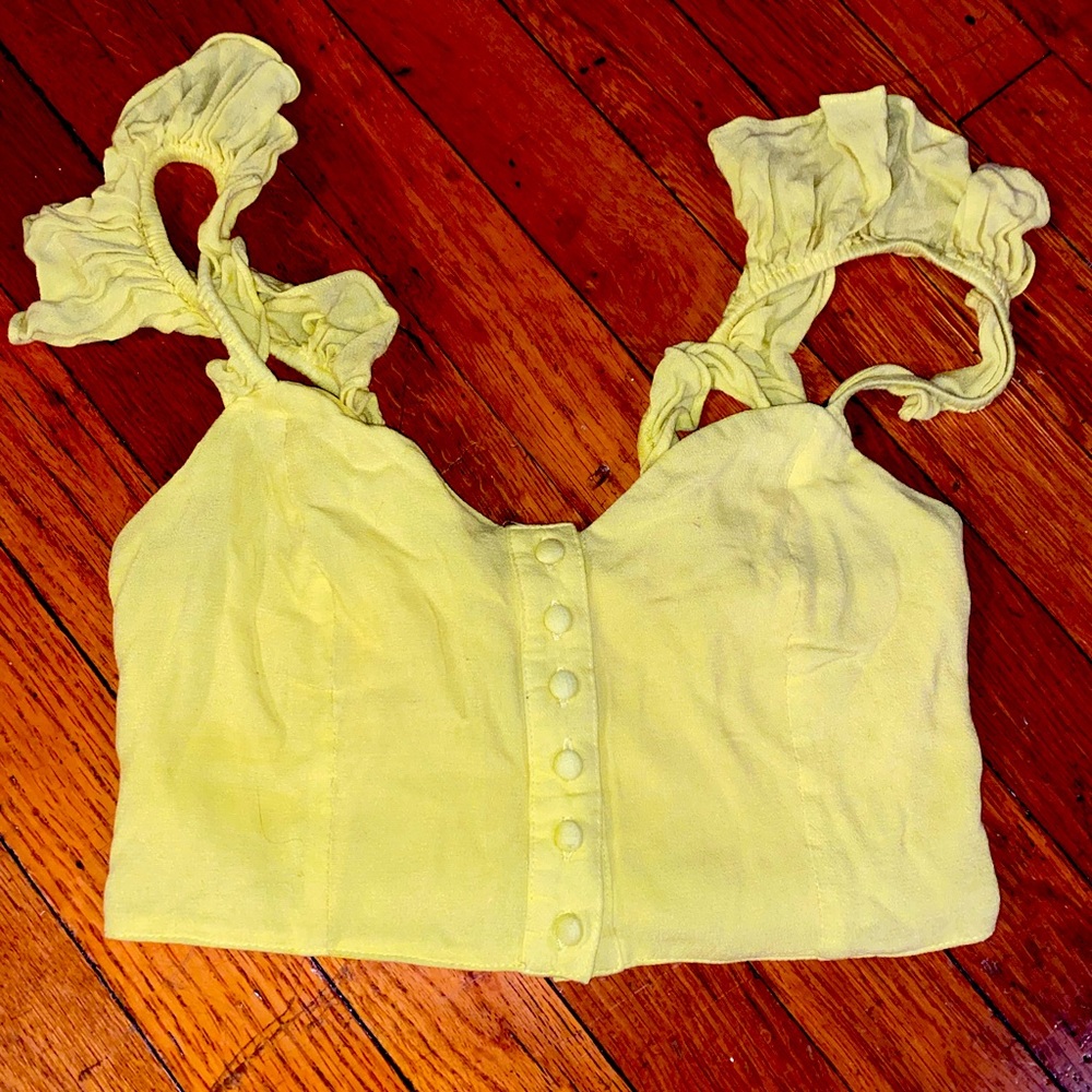 Crop Top with Ruffle Sleeves